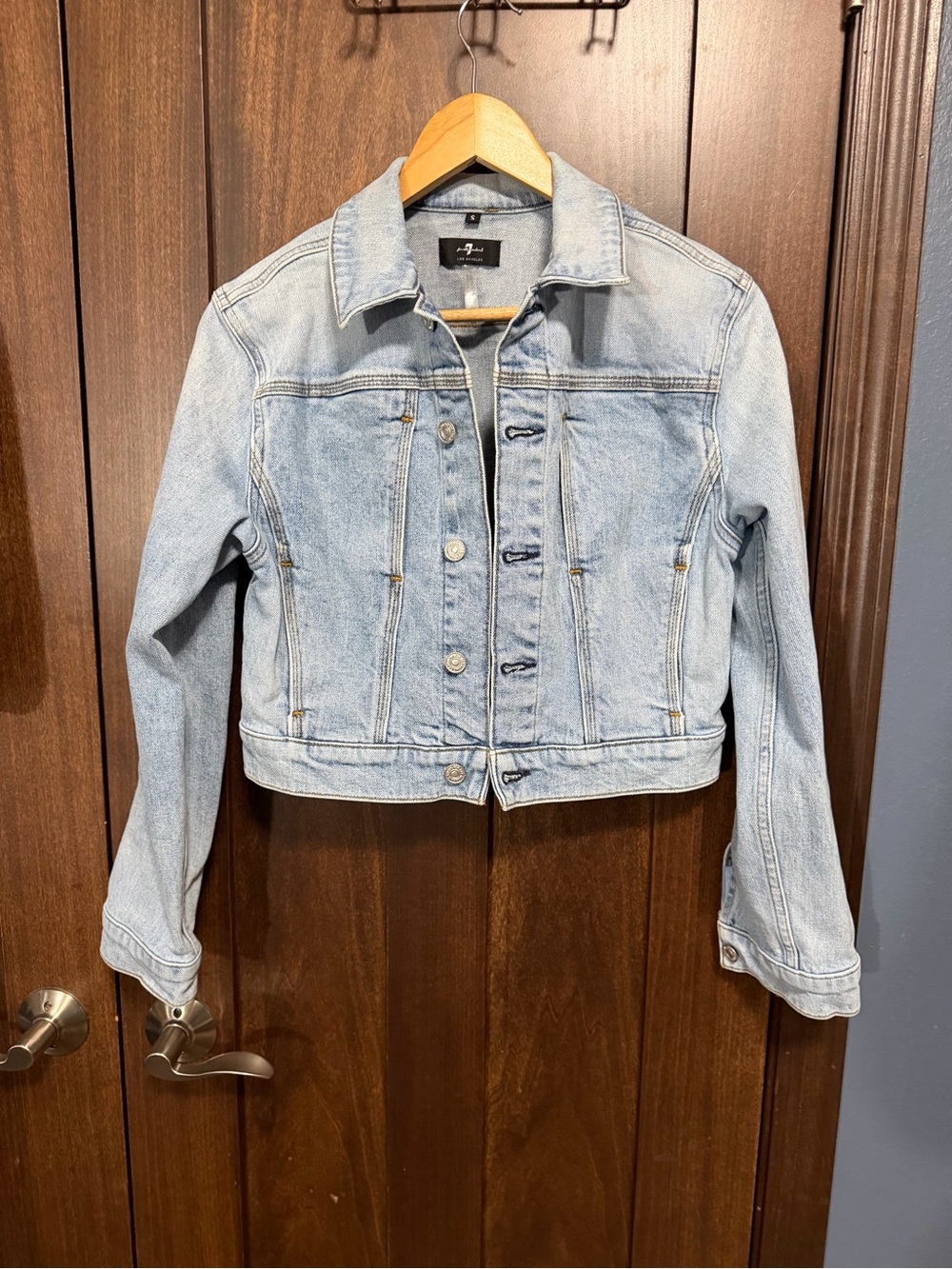 7 For All Mankind Light Blue Denim Jacket - S - Picture 2 of 4
